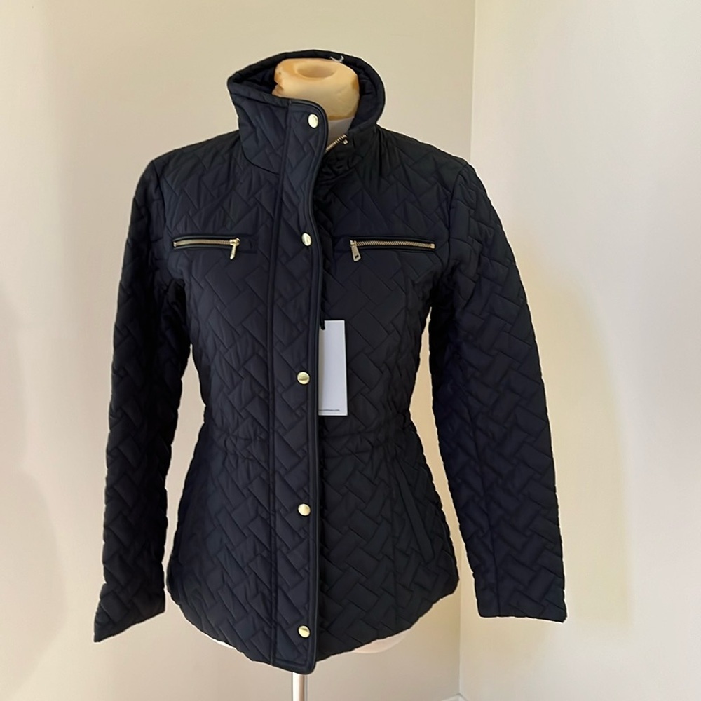 New! Colehaan XS dark emerald green quilted barn jacket.